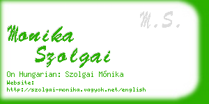 monika szolgai business card