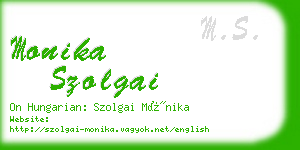 monika szolgai business card